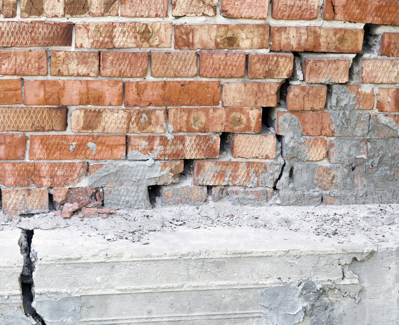 Foundation repair work in progress